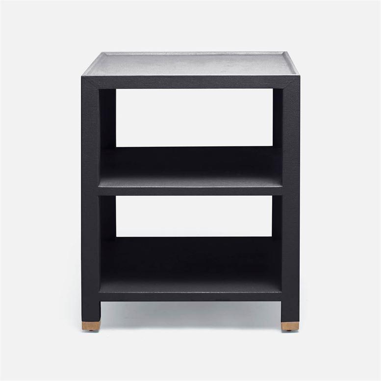 Made Goods Jarin Faux Belgian Square Side Table with Open Shelves