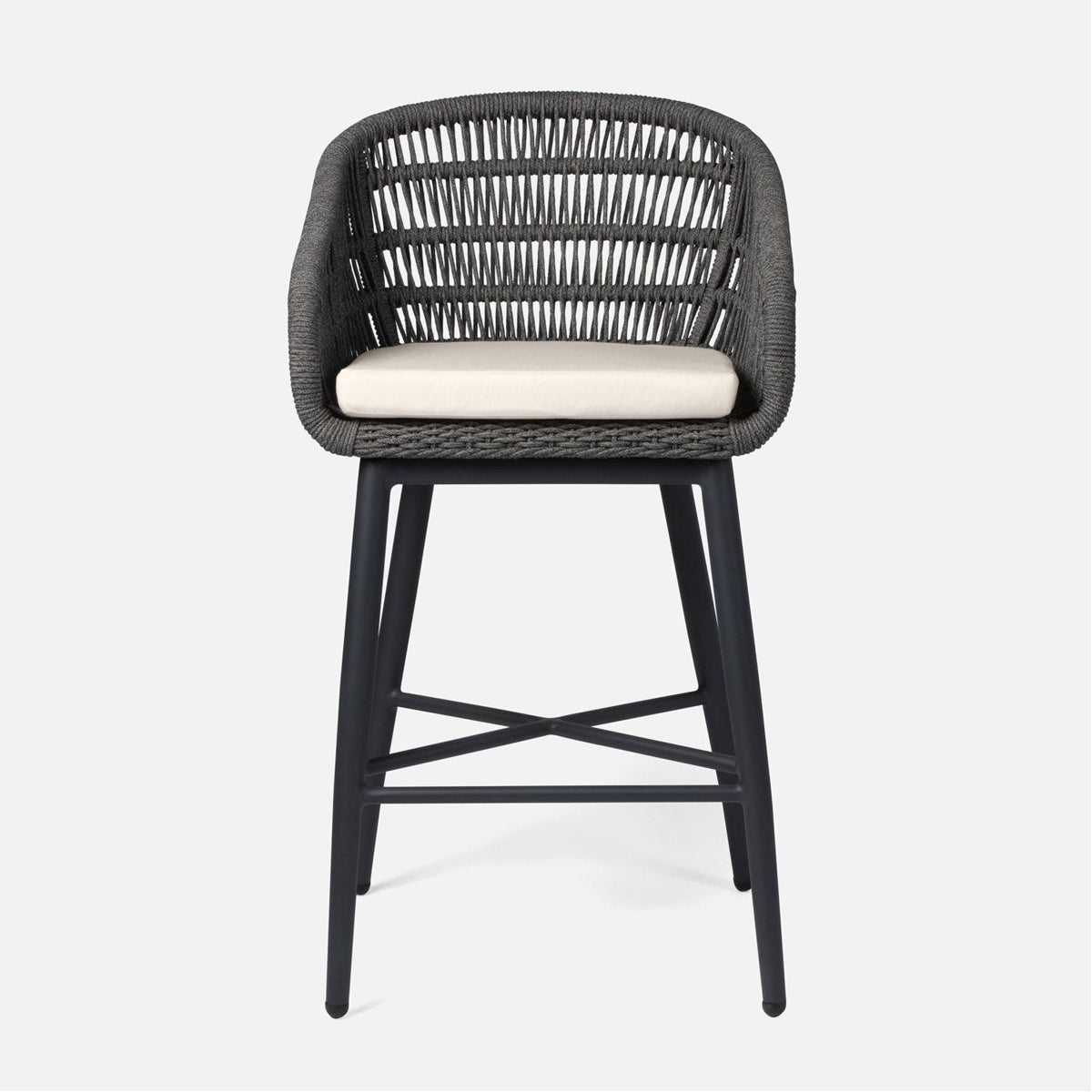 Made Goods Jolie Aluminum Outdoor Bar Stool in Danube Fabric