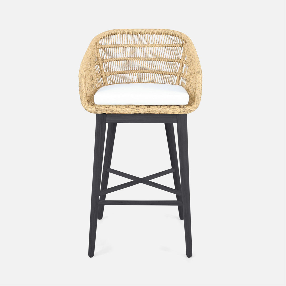 Made Goods Jolie Aluminum Outdoor Bar Stool in Alsek Fabric