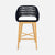 Made Goods Jolie Teak Outdoor Bar Stool in Alsek Fabric