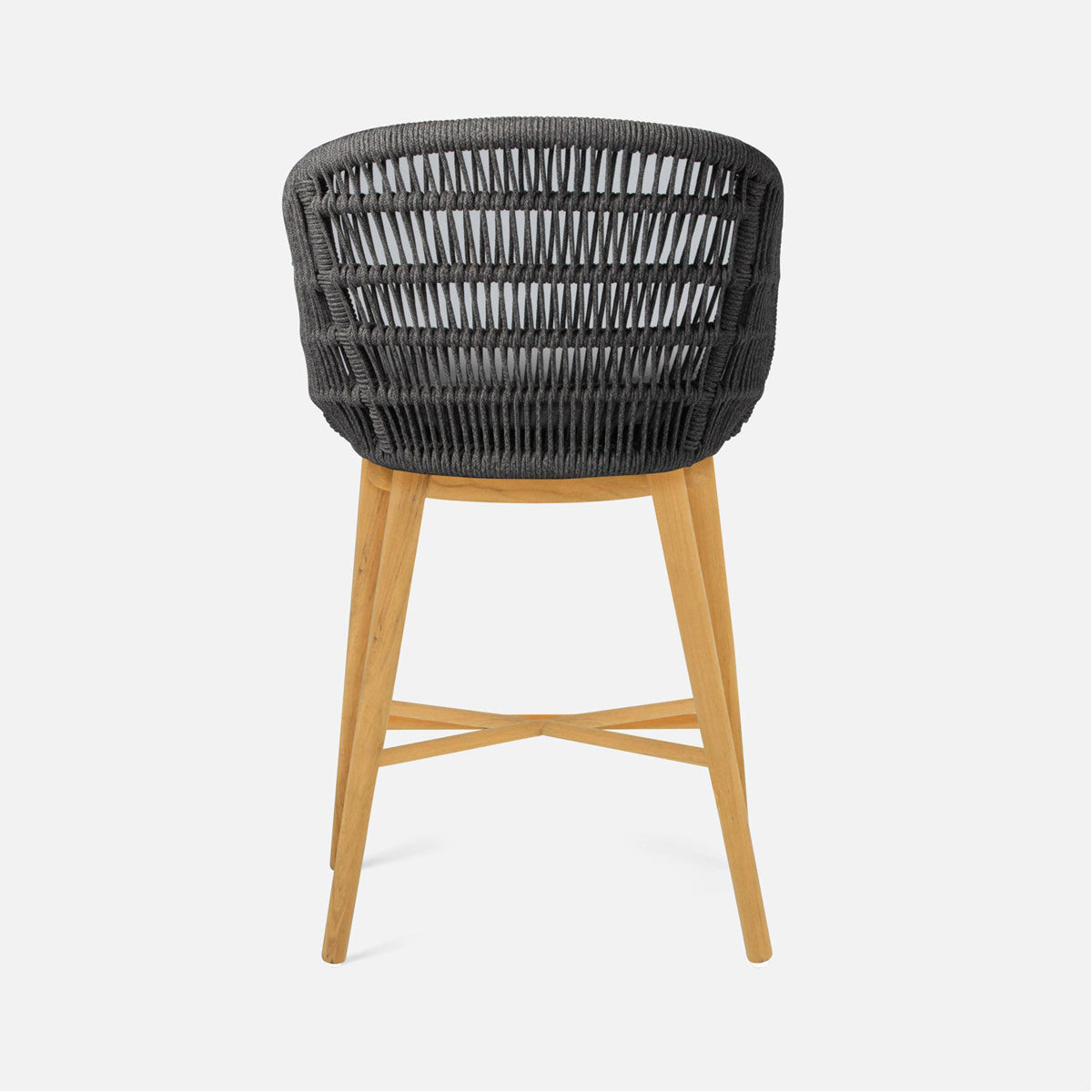 Made Goods Jolie Teak Outdoor Counter Stool in Alsek Fabric