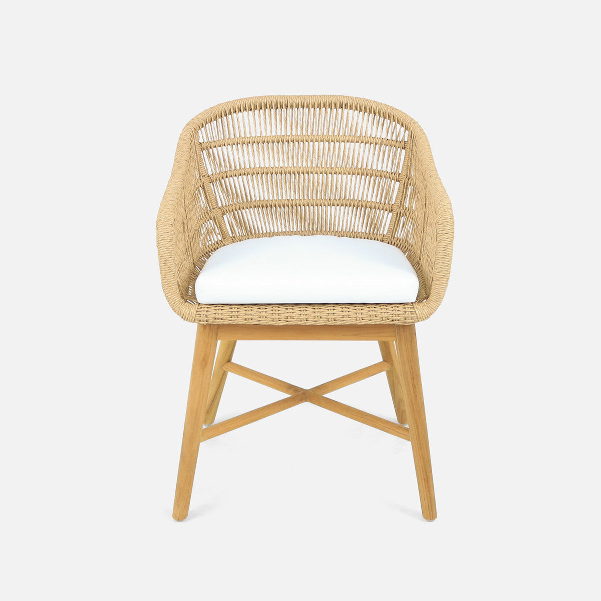 Made Goods Jolie Teak Outdoor Dining Chair in Alsek Fabric