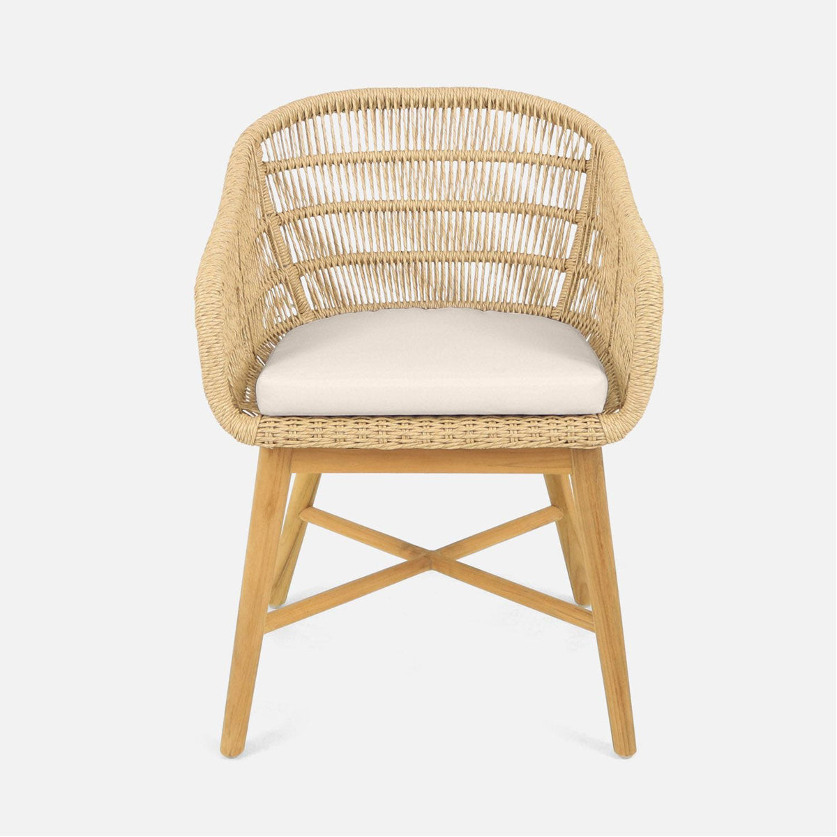 Made Goods Jolie Teak Outdoor Dining Chair in Clyde Fabric