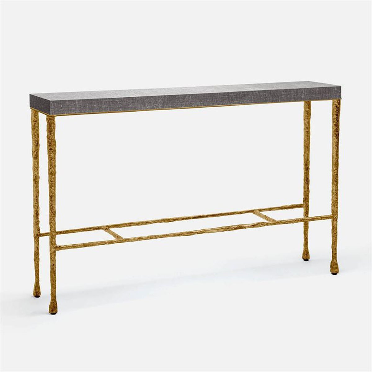 Made Goods Jovan Console Table in Charcoal Faux Linen