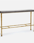 Made Goods Jovan Console Table in Charcoal Faux Linen