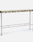 Made Goods Jovan Narrow Console Table in Silver Mop Shell