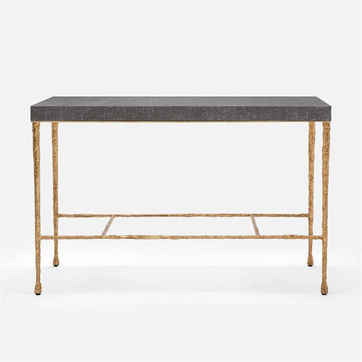 Made Goods Jovan Console Table in Charcoal Faux Linen