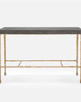 Made Goods Jovan Console Table in Charcoal Faux Linen