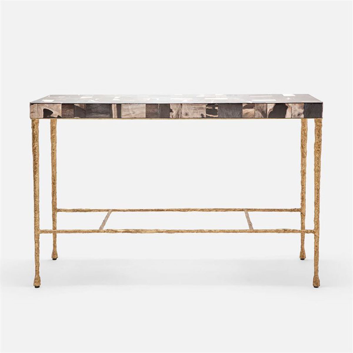 Made Goods Jovan Console Table in Mix Petrified Wood