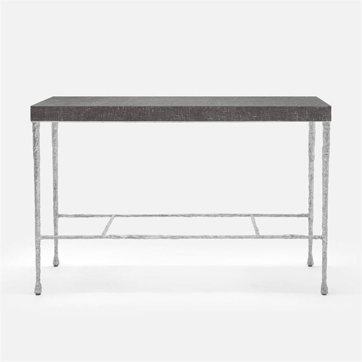 Made Goods Jovan Console Table in Charcoal Faux Linen