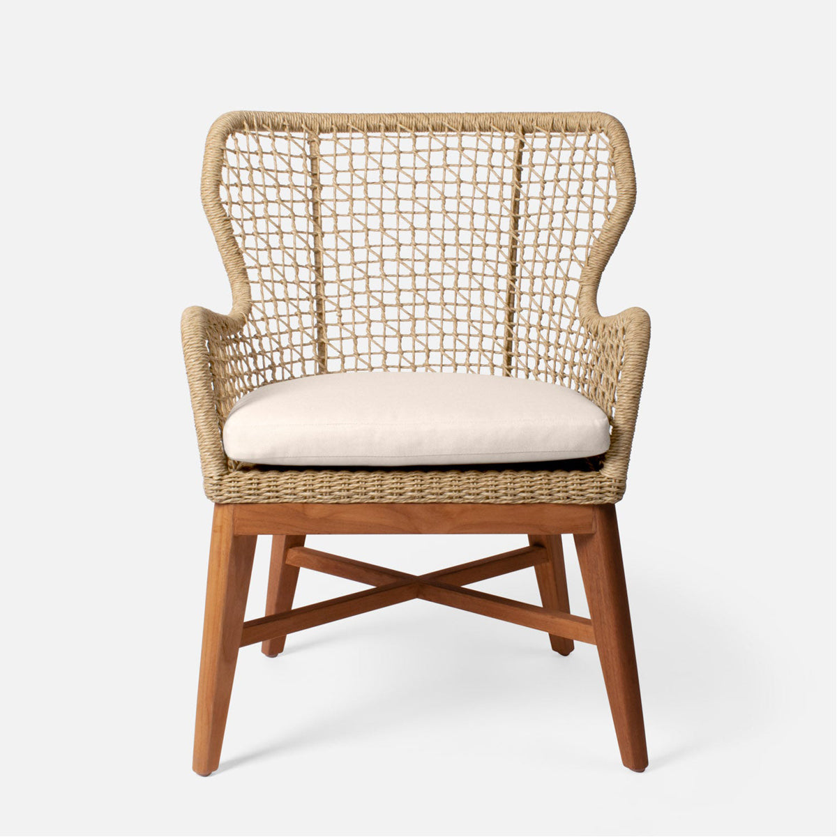 Made Goods Kalidas Wingback Outdoor Dining Chair in Pagua Fabric