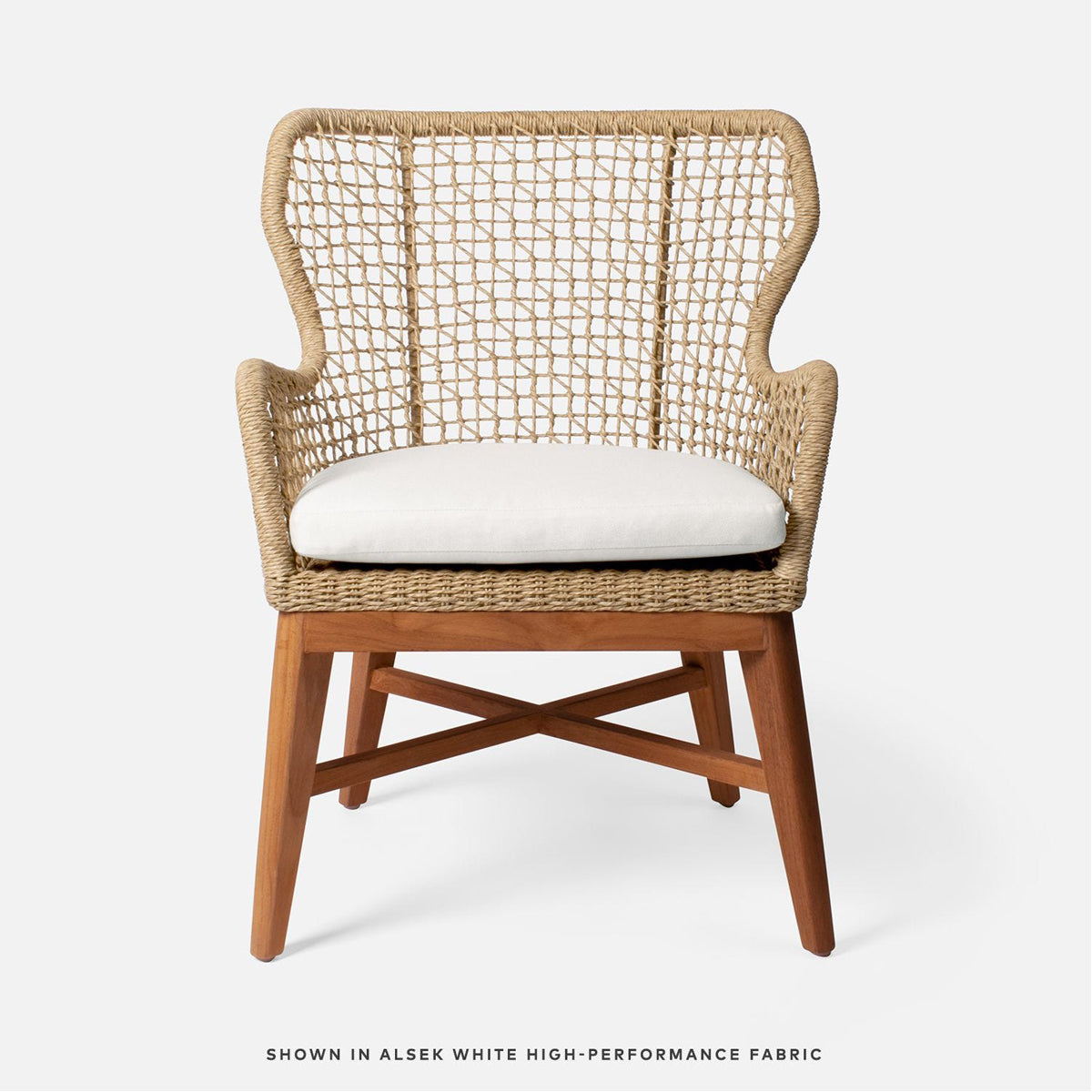 Made Goods Kalidas Wingback Outdoor Dining Chair in Havel Velvet