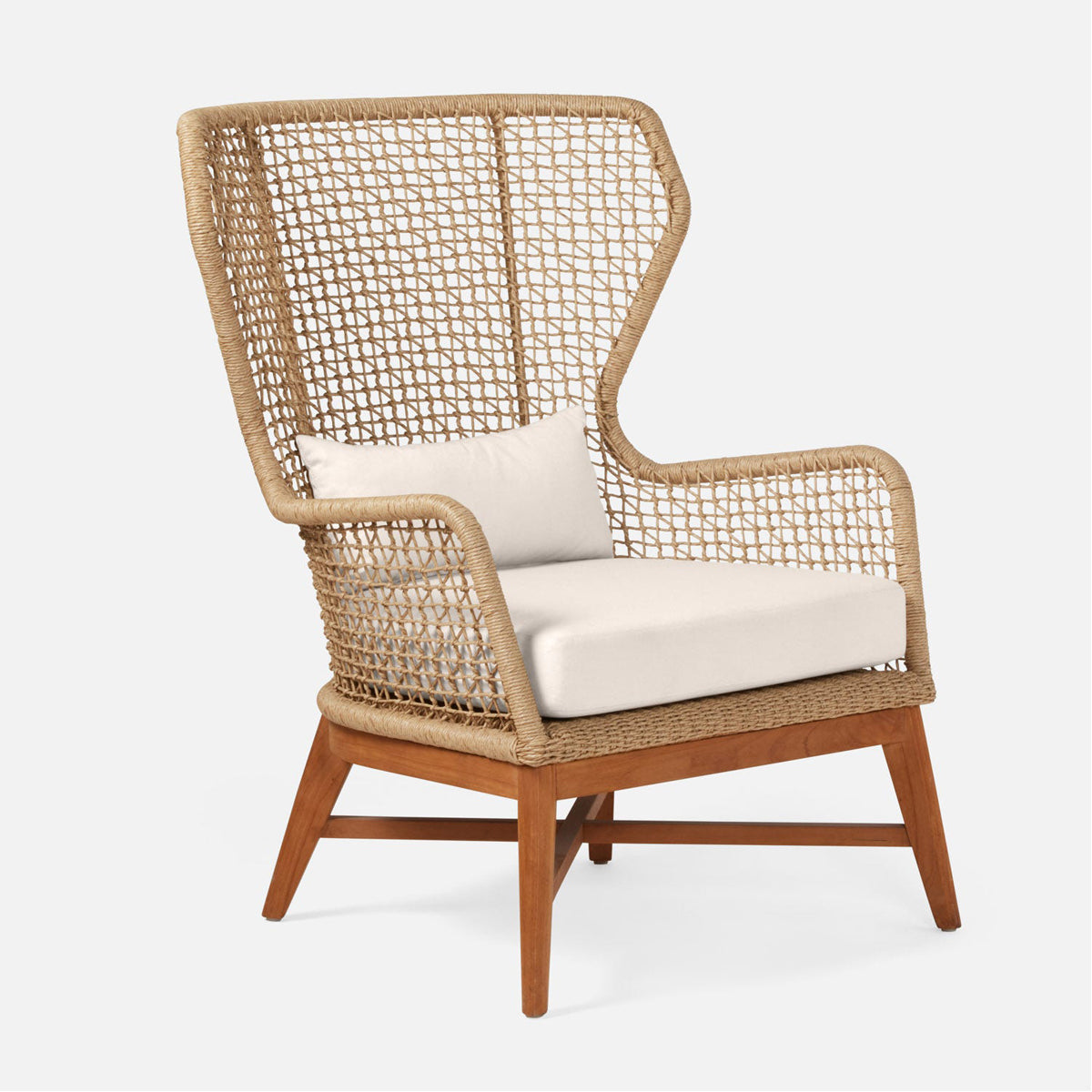 Made Goods Kalidas Wingback Outdoor Lounge Chair in Alsek Fabric