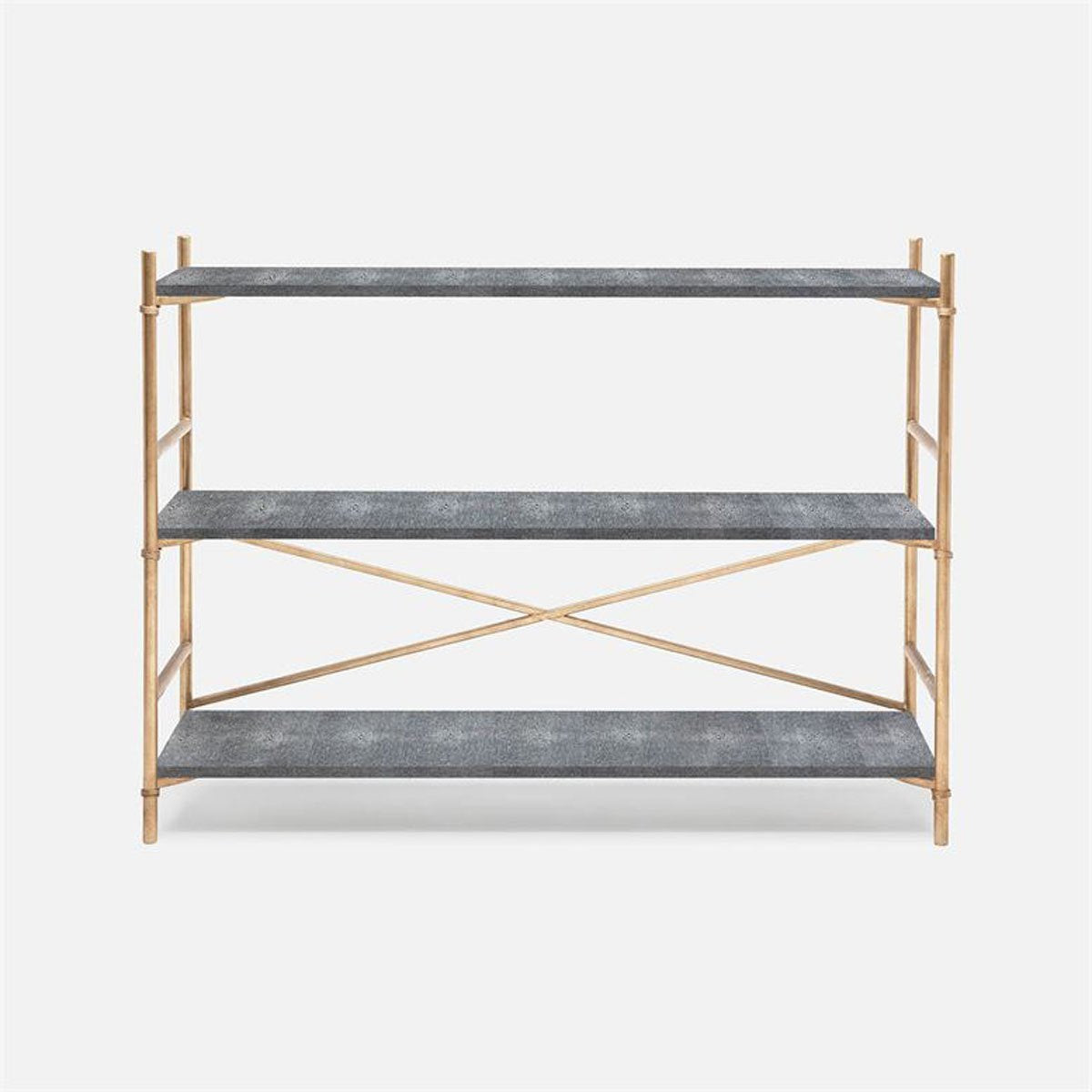 Made Goods Kenneth Faux Shagreen 3-Shelf Bookcase