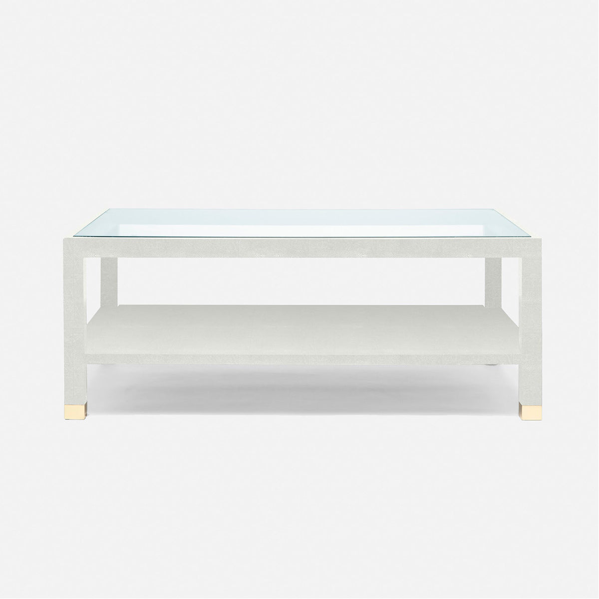 Made Goods Lafeu Coffee Table in Blanc Realistic Faux Shagreen