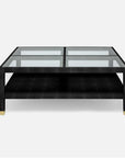 Made Goods Lafeu Square Glass Top Realistic Faux Shagreen Coffee Table