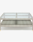 Made Goods Lafeu Square Glass Top Realistic Faux Shagreen Coffee Table