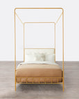 Made Goods Laken Iron Canopy Bed in Mondego Cotton Jute