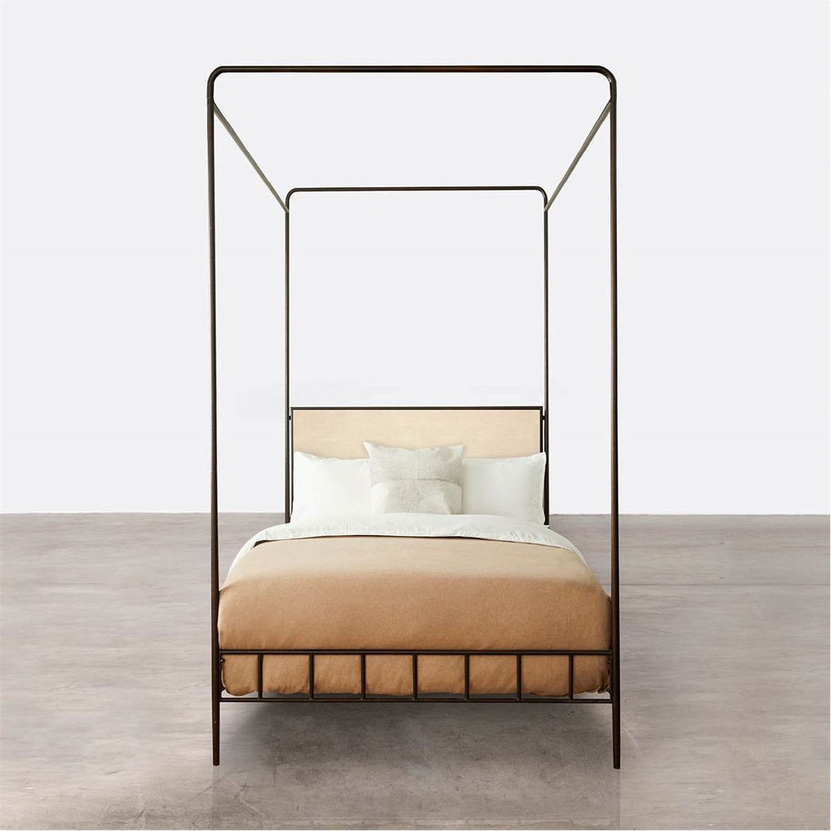 Made Goods Laken Iron Canopy Bed in Faux Raffia