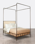 Made Goods Laken Iron Canopy Bed in Faux Raffia