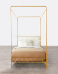 Made Goods Laken Iron Canopy Bed in Beige Crystal Stone