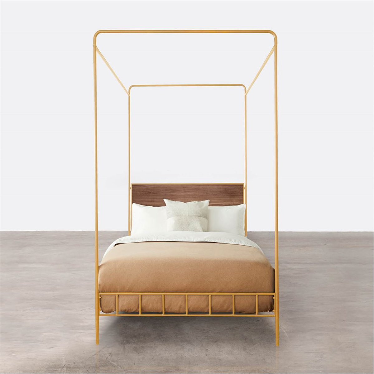 Made Goods Laken Iron Canopy Bed in Oak