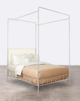 Made Goods Laken Iron Canopy Bed in Faux Shagreen