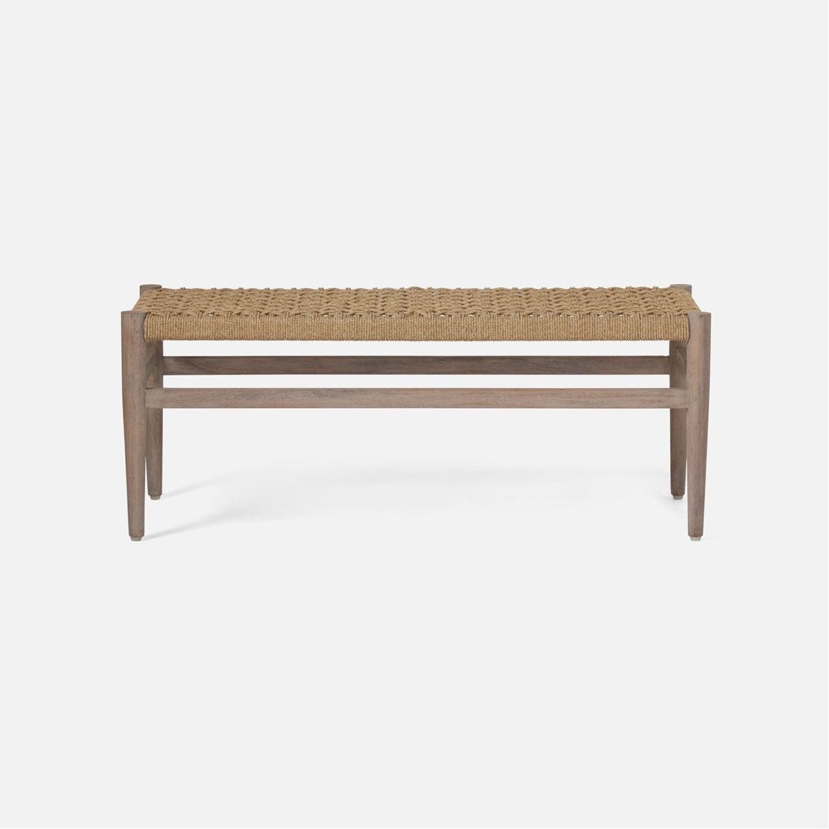 Made Goods Larsson Woven Rope Outdoor Bench with Teak Legs