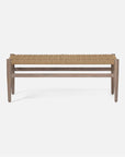 Made Goods Larsson Woven Rope Outdoor Bench with Teak Legs