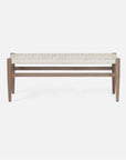 Made Goods Larsson Woven Rope Outdoor Bench with Teak Legs