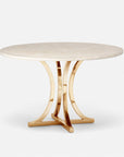 Made Goods Leighton Round Metal Dining Table in Stone