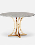 Made Goods Leighton Round Metal Dining Table in Stone