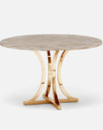 Made Goods Leighton Round Dining Table in Warm Gray Marble