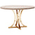 Made Goods Leighton Round Metal Dining Table in White Cerused Oak