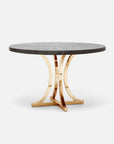 Made Goods Leighton Round Metal Dining Table in Zinc Metal