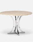 Made Goods Leighton Round Metal Dining Table in Stone