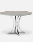 Made Goods Leighton Round Metal Dining Table in Stone