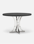 Made Goods Leighton Round Metal Dining Table in Vintage Faux Shagreen