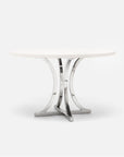 Made Goods Leighton Round Metal Dining Table in Vintage Faux Shagreen