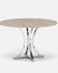 Made Goods Leighton Round Dining Table in Warm Gray Marble