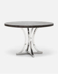 Made Goods Leighton Round Metal Dining Table in Zinc Metal