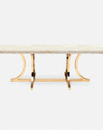 Made Goods Leighton Rectangular Metal Dining Table in Stone