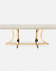 Made Goods Leighton Rectangular Metal Dining Table in Stone