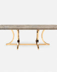 Made Goods Leighton Rectangular Dining Table in Warm Gray Marble