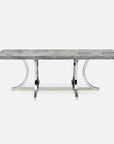 Made Goods Leighton Rectangular Metal Dining Table in Stone