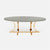 Made Goods Leighton Oval Metal Dining Table in Vintage Faux Shagreen