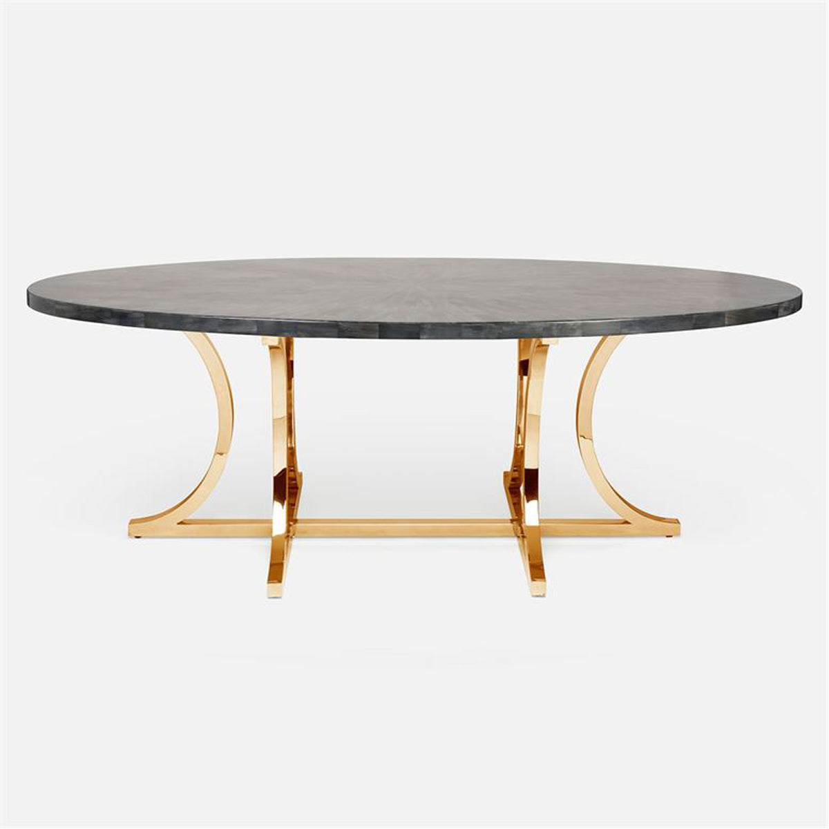 Made Goods Leighton Oval Dining Table in Faux Horn