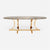 Made Goods Leighton Oval Dining Table in Warm Gray Marble