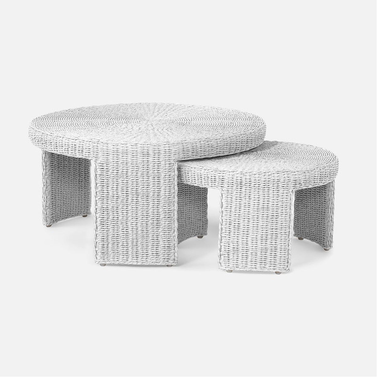 Made Goods Leroux Woven Round Outdoor Nesting Coffee Table Set