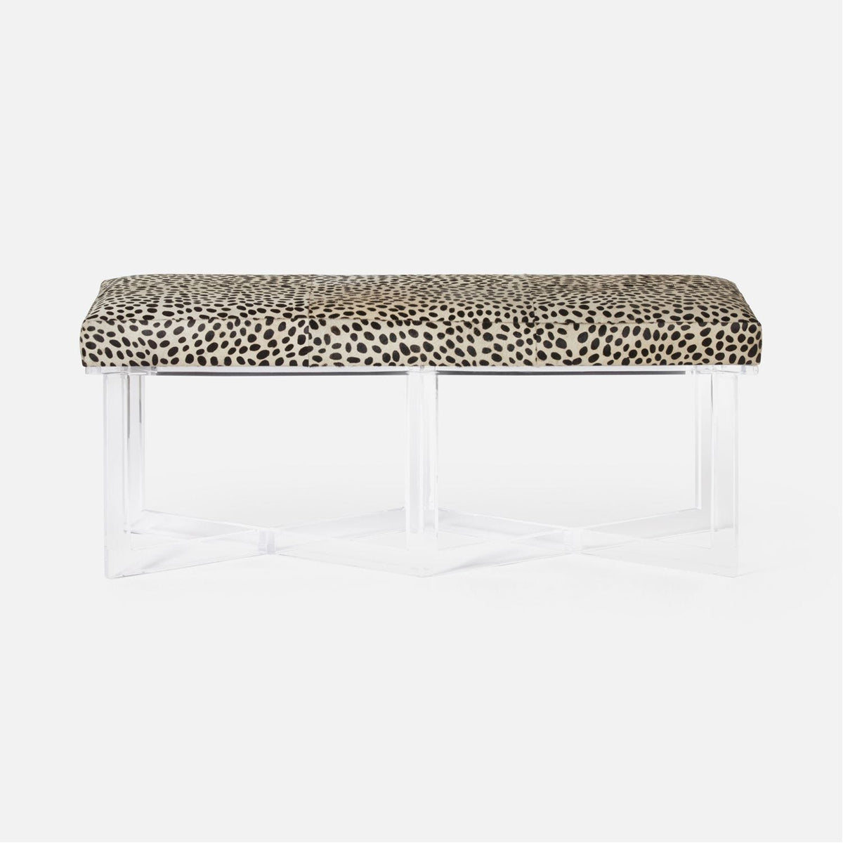 Made Goods Lex Clear Acrylic Double Bench, Alsek Fabric